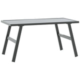 Table basse de jardin noir 90x45x35 cm acier enduit de poudre