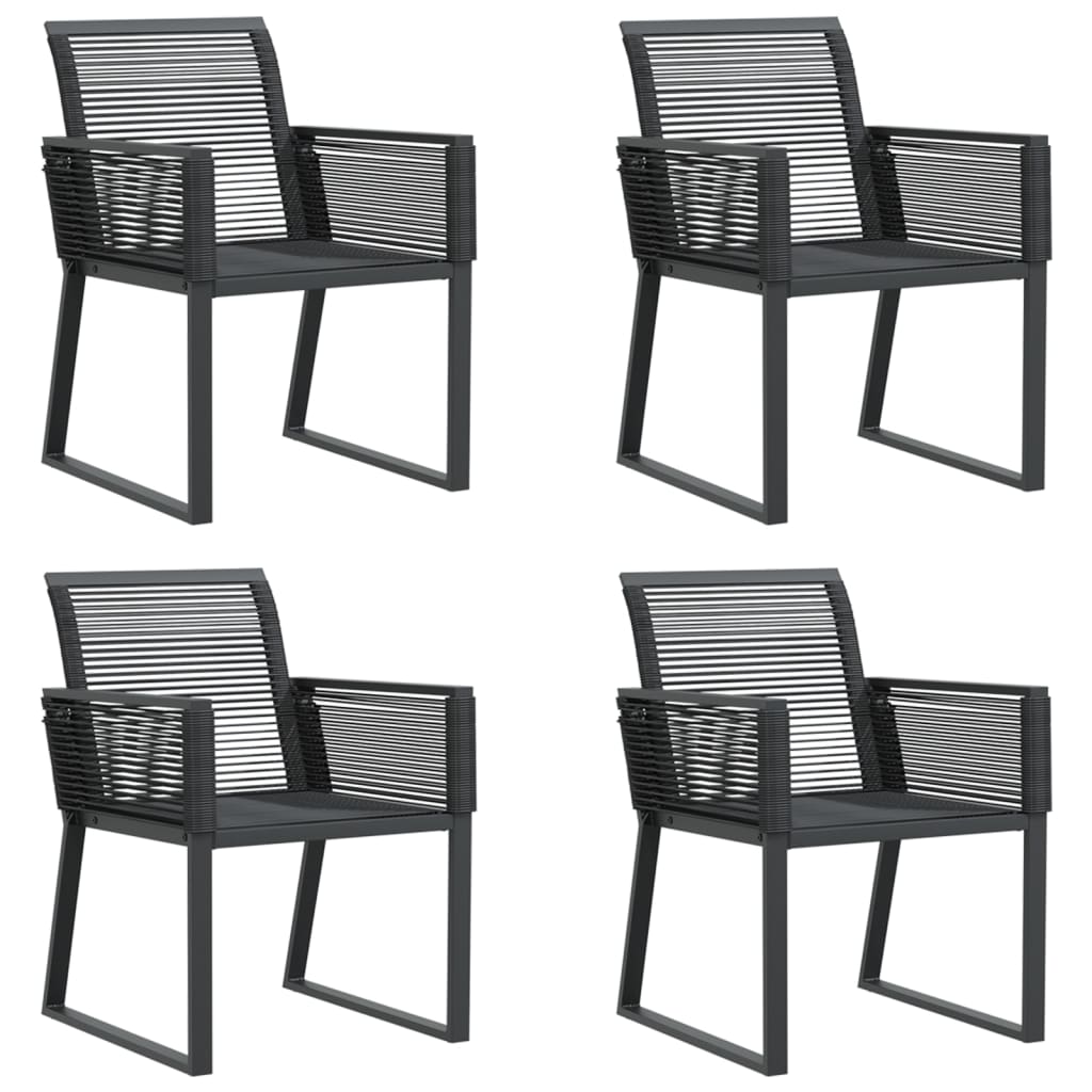 Chaises de jardin lot de 4 noir résine tressée