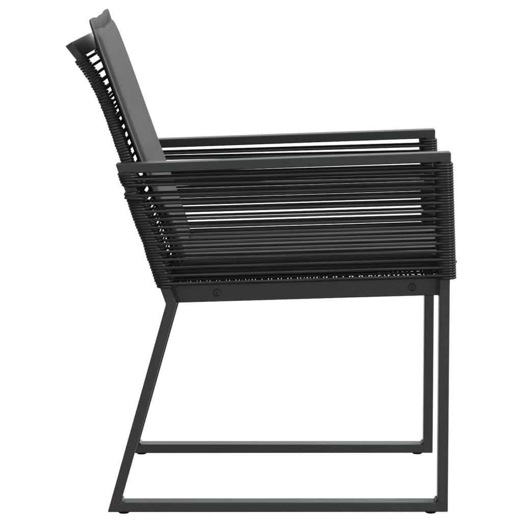 Chaises de jardin avec coussins lot de 2 noir résine tressée