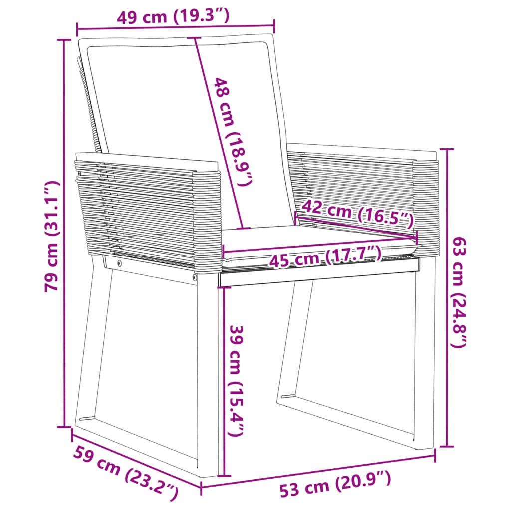 Chaises de jardin avec coussins lot de 2 noir résine tressée