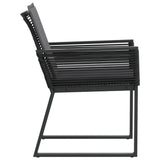 Chaises de jardin lot de 4 avec coussins noir résine tressée