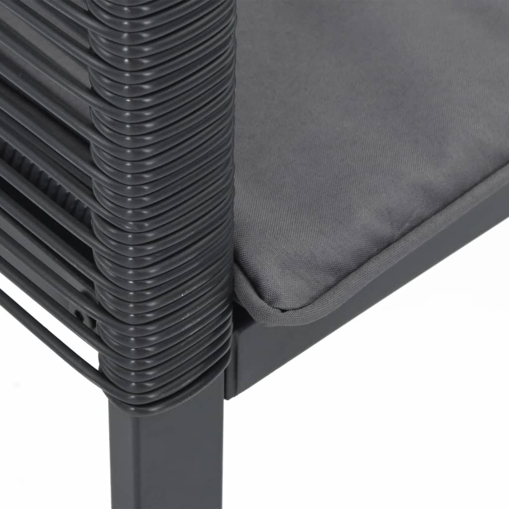 Chaises de jardin lot de 4 avec coussins noir résine tressée