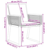 Chaises de jardin lot de 4 avec coussins noir résine tressée