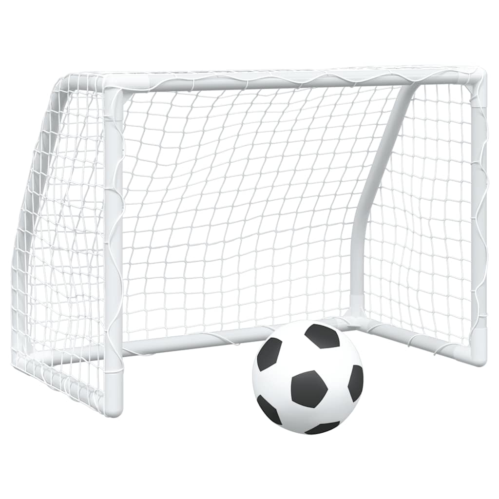 Buts de football pour enfants 2 pcs avec ballon blanc métal