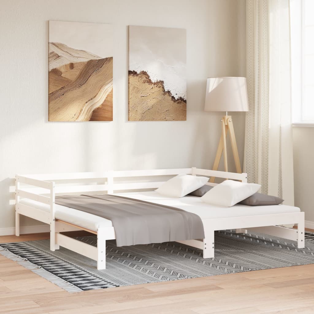 Lit de jour et lit gigogne sans matelas 90x200 cm bois massif