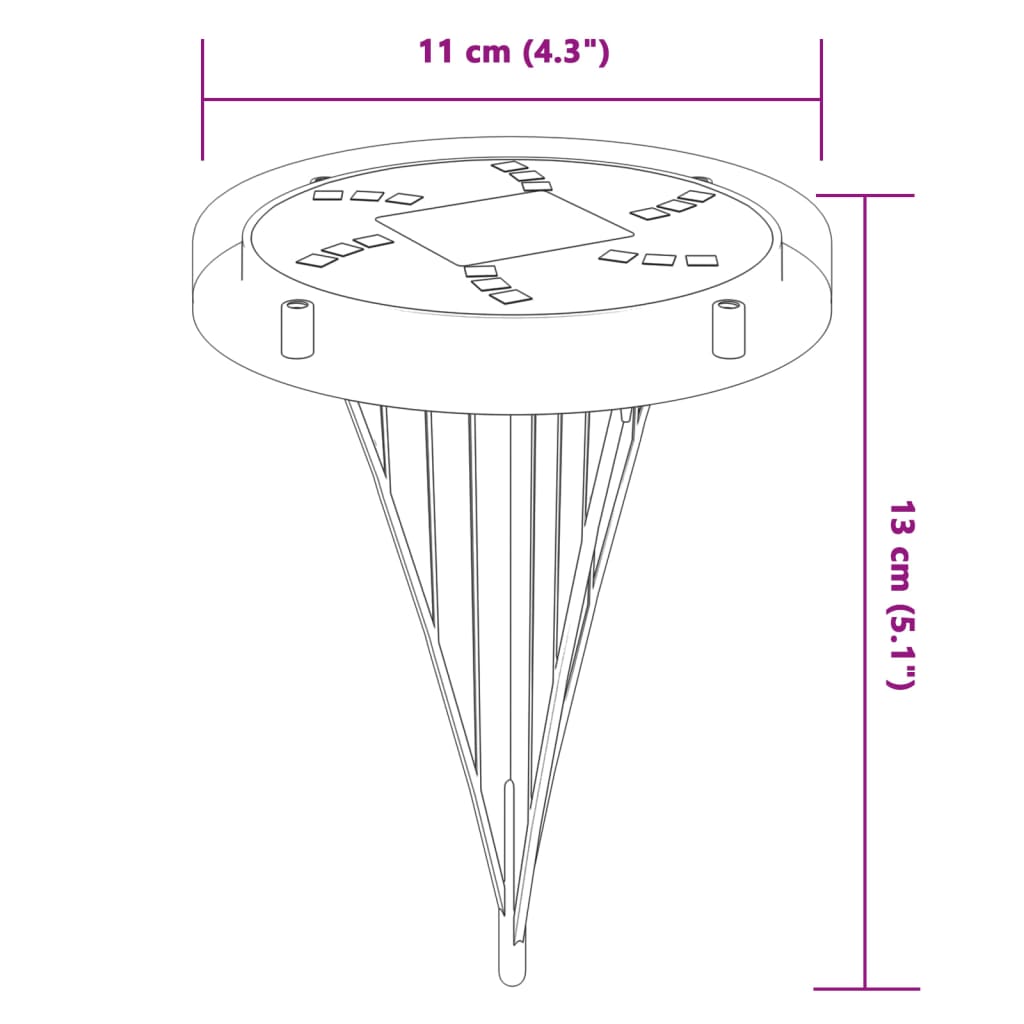 Lampes solaires de sol et piquets de sol extérieur 12 pcs