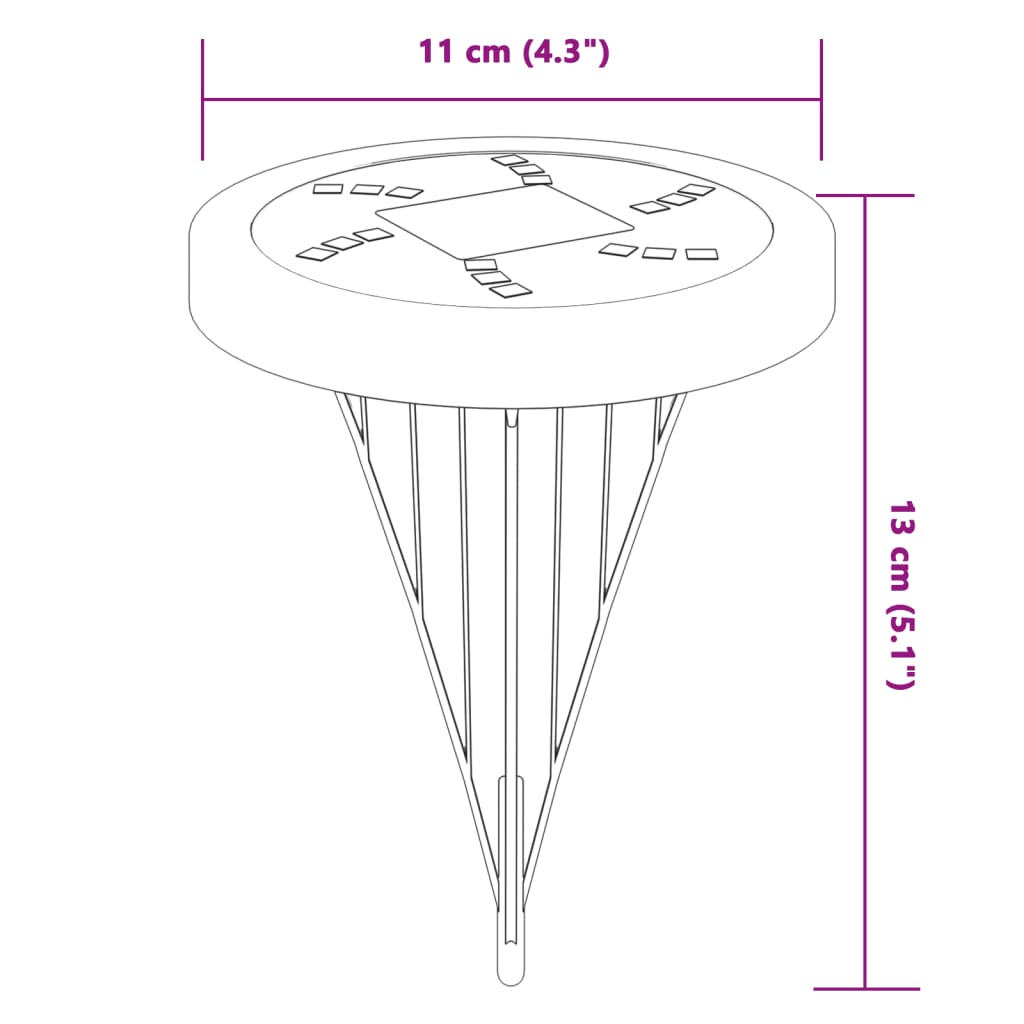 Lampes solaires de sol et piquets de sol extérieur 4 pcs