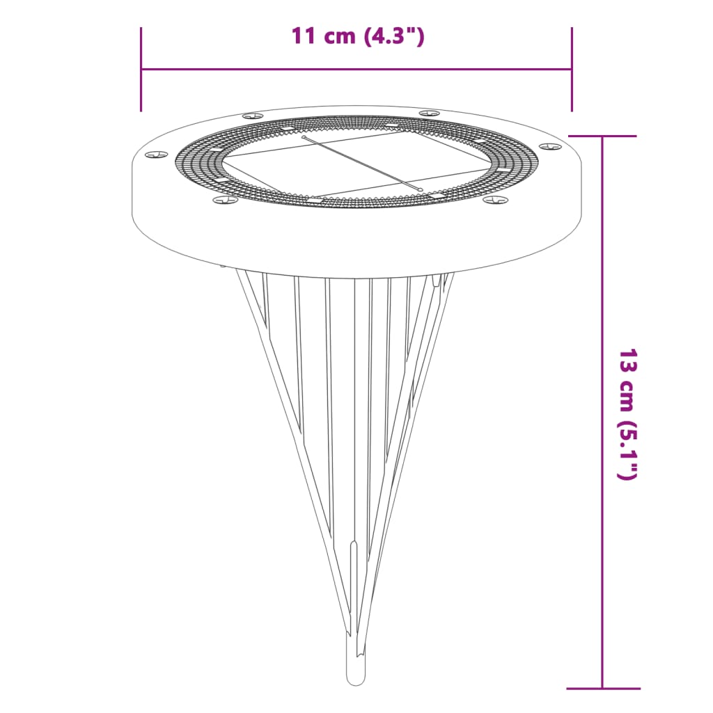 Lampes solaires de sol et piquets de sol extérieur 4 pcs