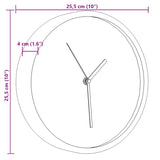 Horloge murale rose Ø25,5 cm polystyrène et verre