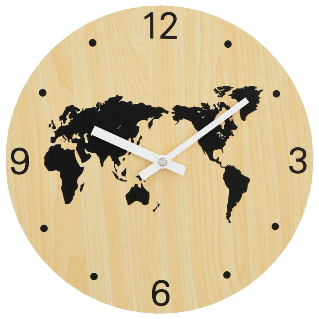 Horloge murale jaune et noir Ø30 cm bois d'ingénierie