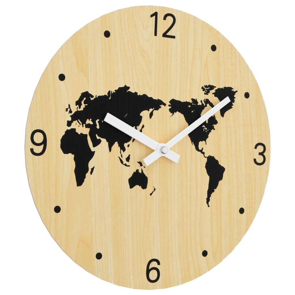 Horloge murale jaune et noir Ø30 cm bois d'ingénierie