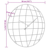 Gelbe und schwarze Wanduhr Ø50 cm aus Holzwerkstoff