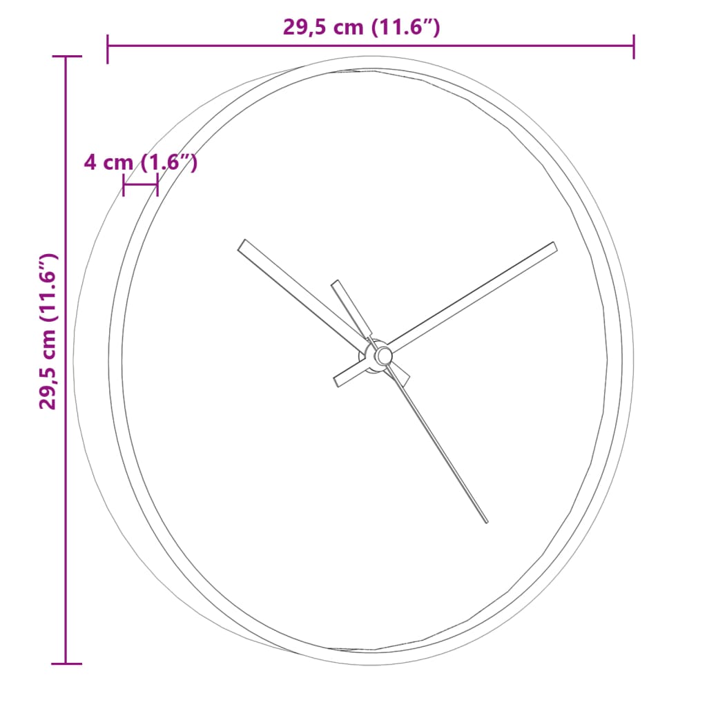 Horloge murale doré et bleu Ø29,5 cm polystyrène et verre