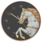 Horloge murale doré et blanc Ø29,5 cm polystyrène et verre