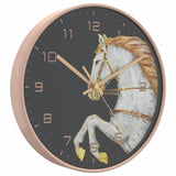 Horloge murale doré et blanc Ø29,5 cm polystyrène et verre