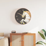 Horloge murale doré et blanc Ø29,5 cm polystyrène et verre