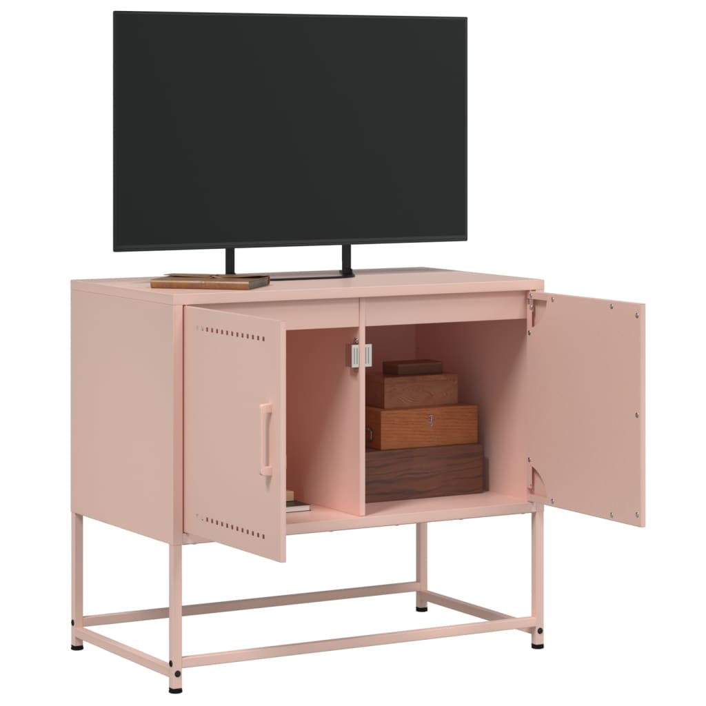 Meuble TV rose 68,5x39x60,5 cm acier