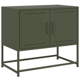 Meuble TV vert olive 68,5x39x60,5 cm acier