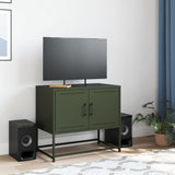 Meuble TV vert olive 68,5x39x60,5 cm acier