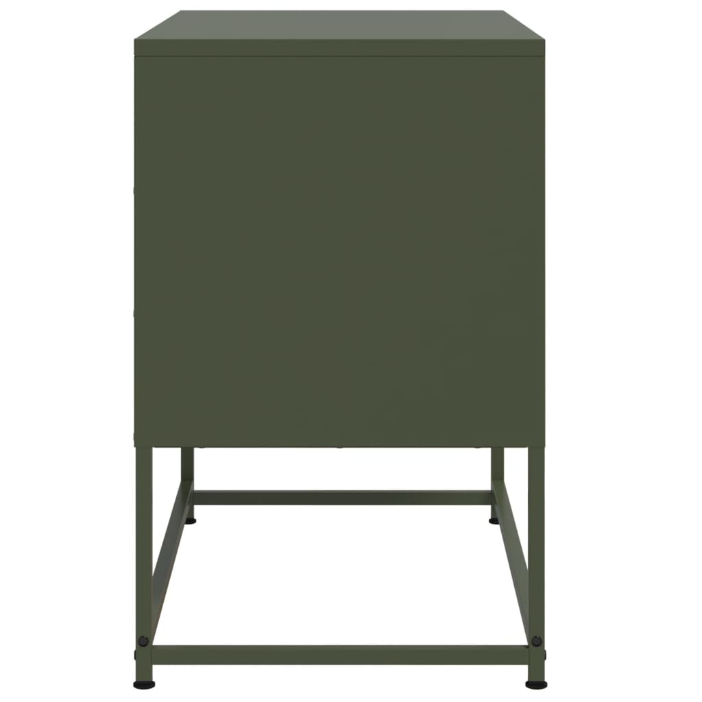 Meuble TV vert olive 68,5x39x60,5 cm acier