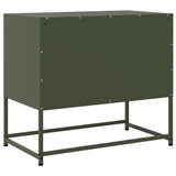 Meuble TV vert olive 68,5x39x60,5 cm acier