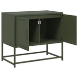 Meuble TV vert olive 68,5x39x60,5 cm acier