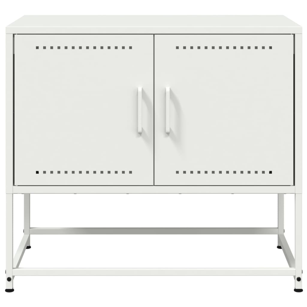 Meuble TV blanc 68,5x39x60,5 cm acier