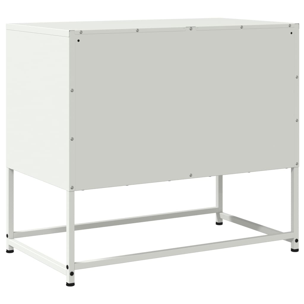 Meuble TV blanc 68,5x39x60,5 cm acier