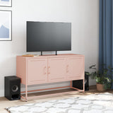 Meuble TV rose 100,5x39x60,5 cm acier