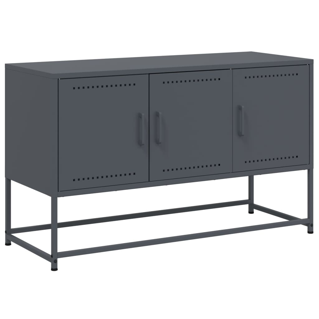 Meuble TV anthracite 100,5x39x60,5 cm acier