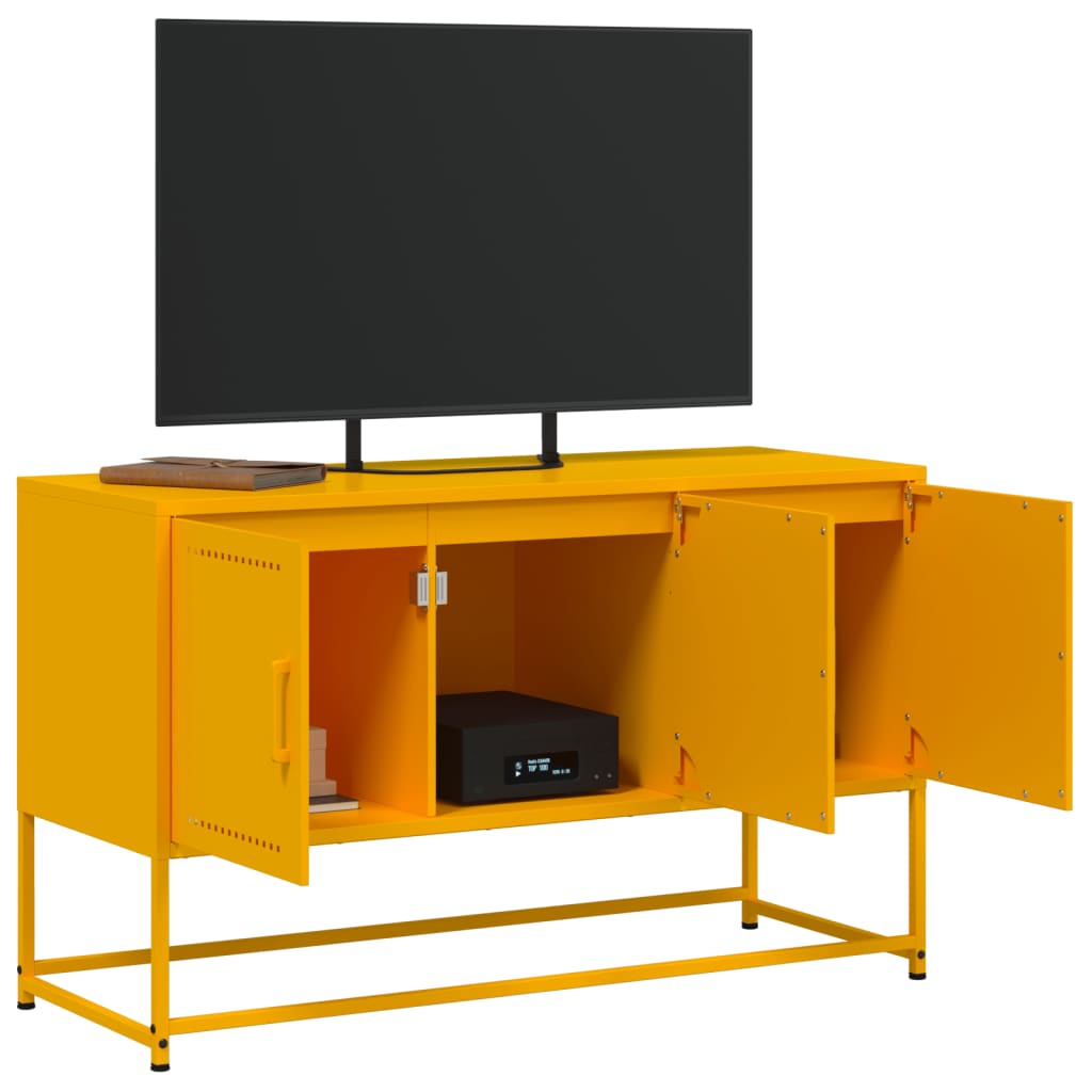 Meuble TV jaune moutarde 100,5x39x60,5 cm acier