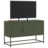 Meuble TV vert olive 100,5x39x60,5 cm acier