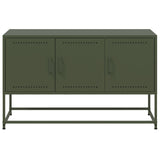 Meuble TV vert olive 100,5x39x60,5 cm acier