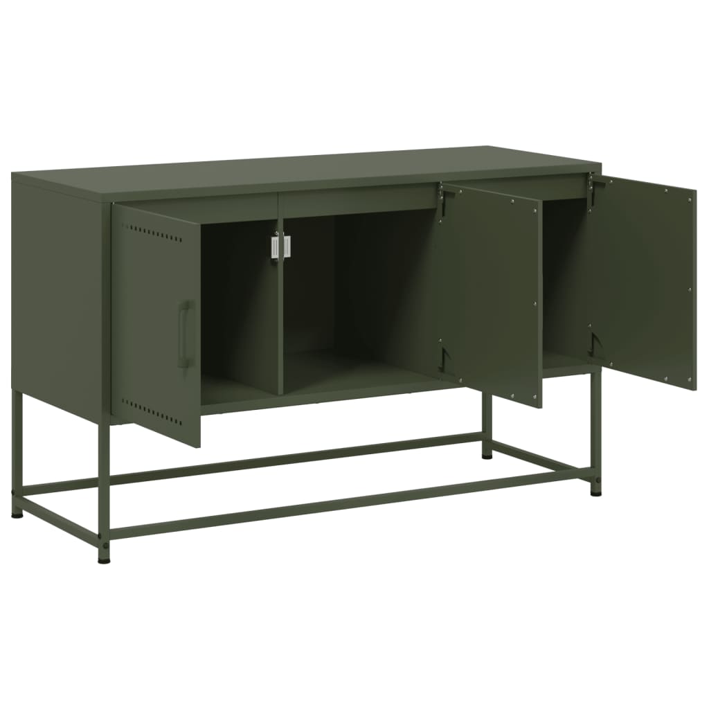 Meuble TV vert olive 100,5x39x60,5 cm acier