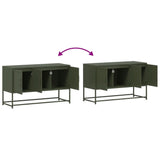 Meuble TV vert olive 100,5x39x60,5 cm acier