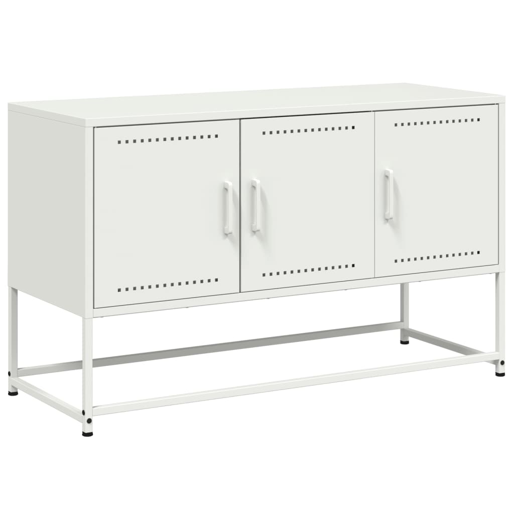 Meuble TV blanc 100,5x39x60,5 cm acier