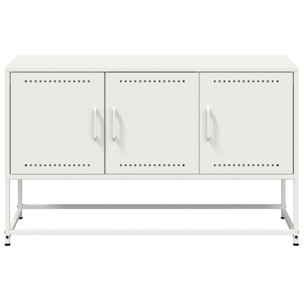 Meuble TV blanc 100,5x39x60,5 cm acier