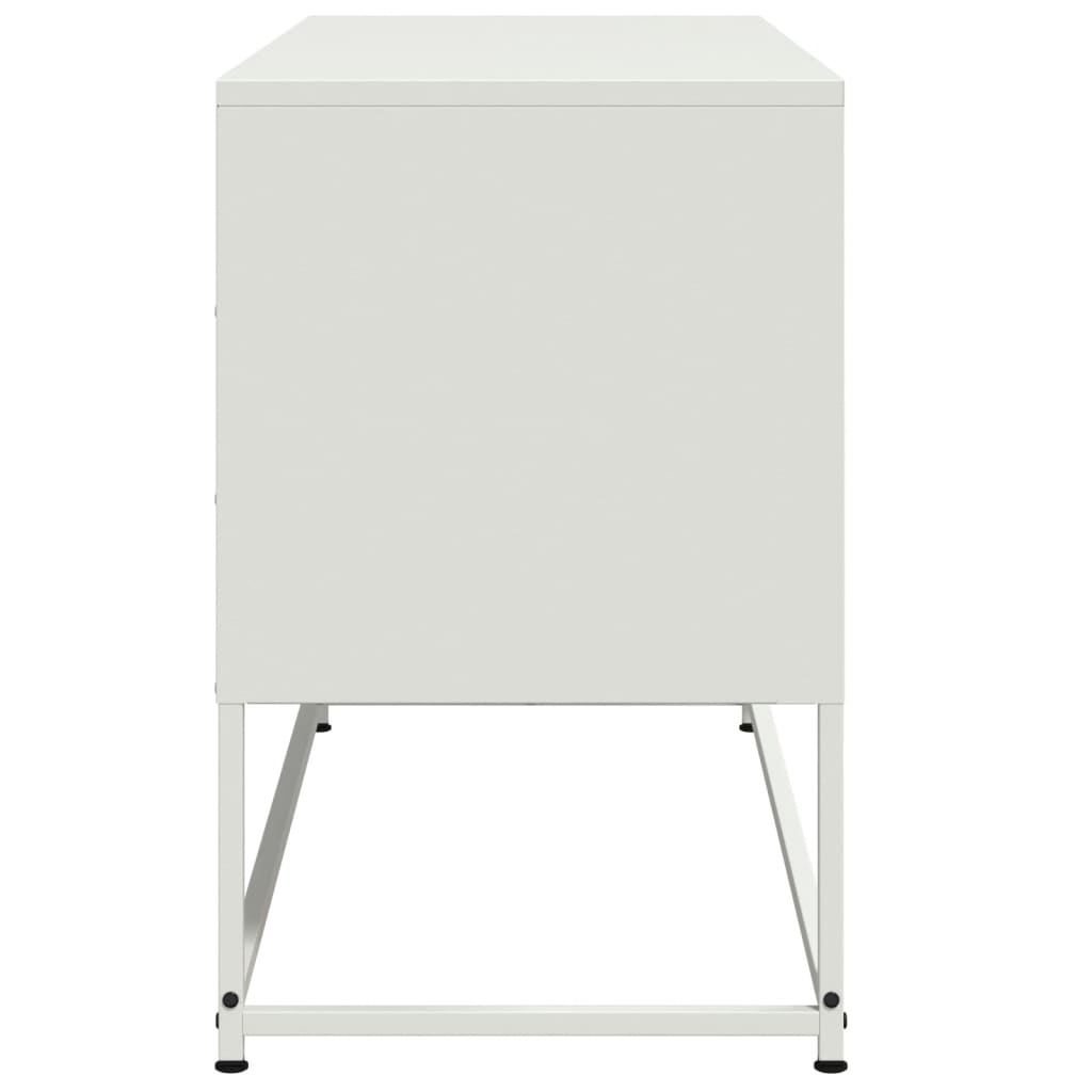 Meuble TV blanc 100,5x39x60,5 cm acier