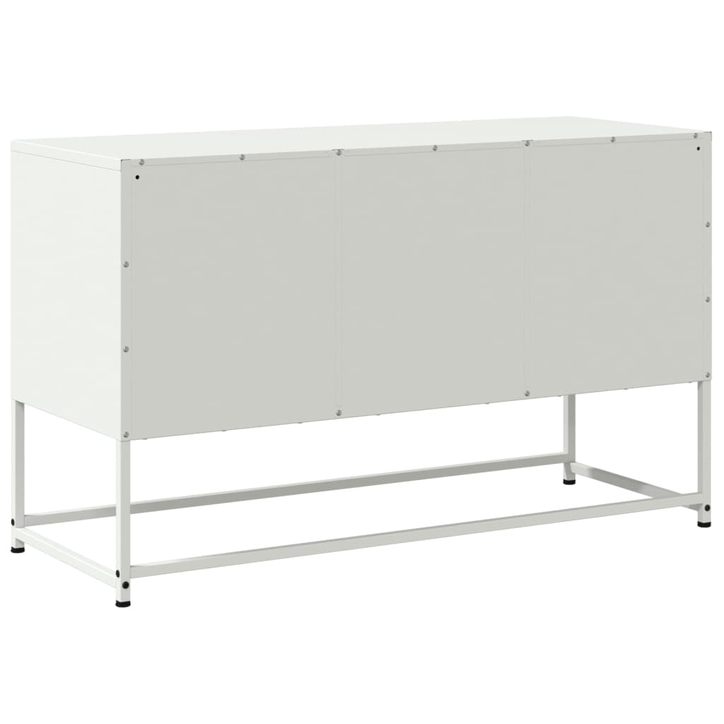 Meuble TV blanc 100,5x39x60,5 cm acier