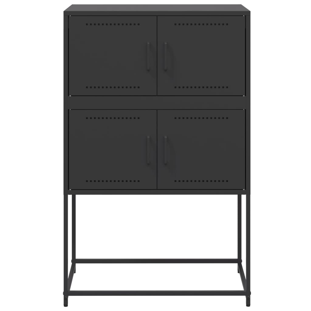 Buffet noir 68,5x38,5x107 cm acier