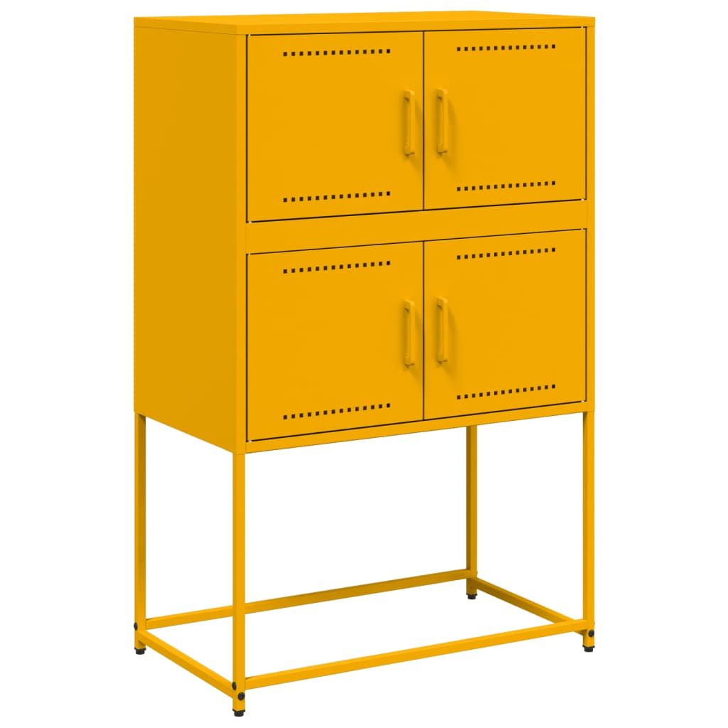 Buffet jaune moutarde 68,5x38,5x107 cm acier