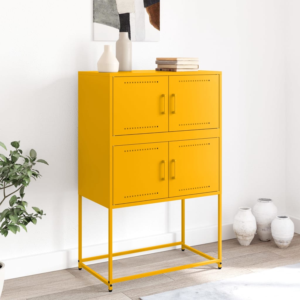 Buffet jaune moutarde 68,5x38,5x107 cm acier