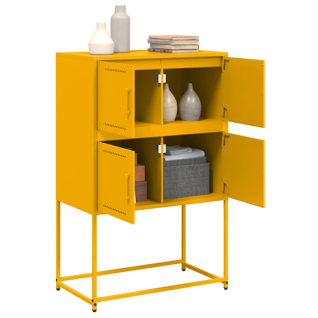 Buffet jaune moutarde 68,5x38,5x107 cm acier