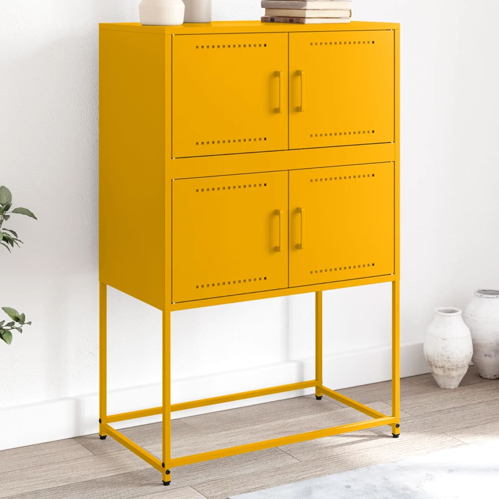 Buffet jaune moutarde 68,5x38,5x107 cm acier