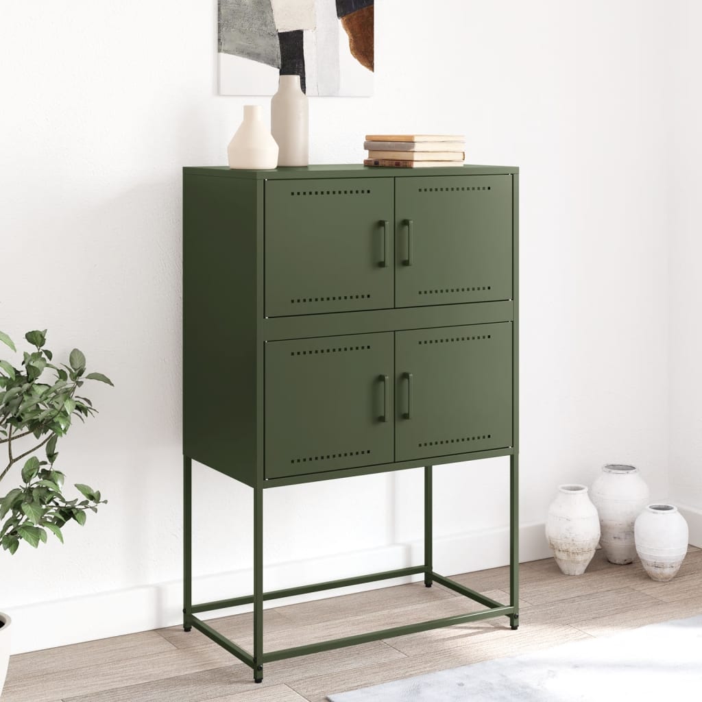 Buffet vert olive 68,5x38,5x107 cm acier