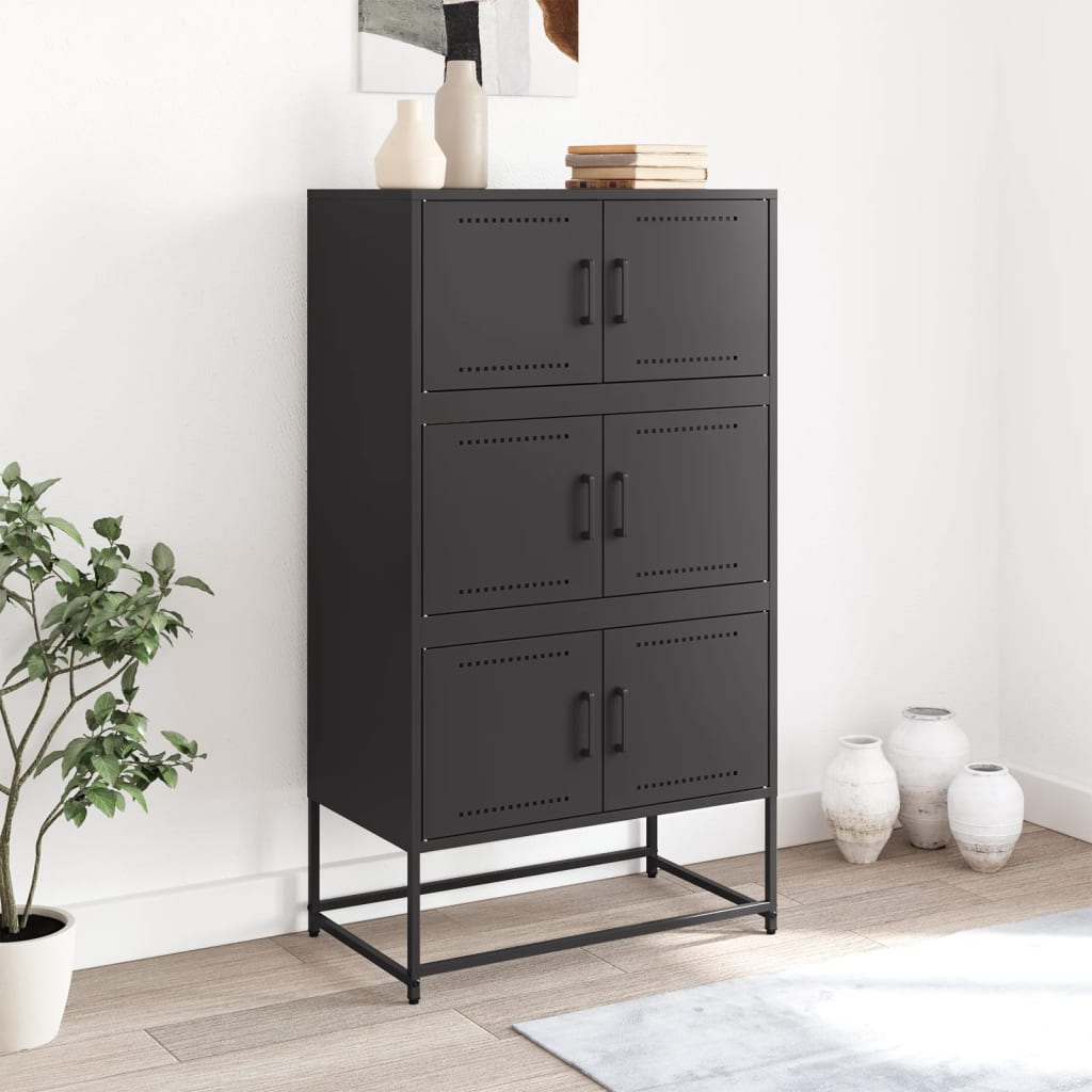 Black sideboard 68.5x38.5x123.5 cm steel