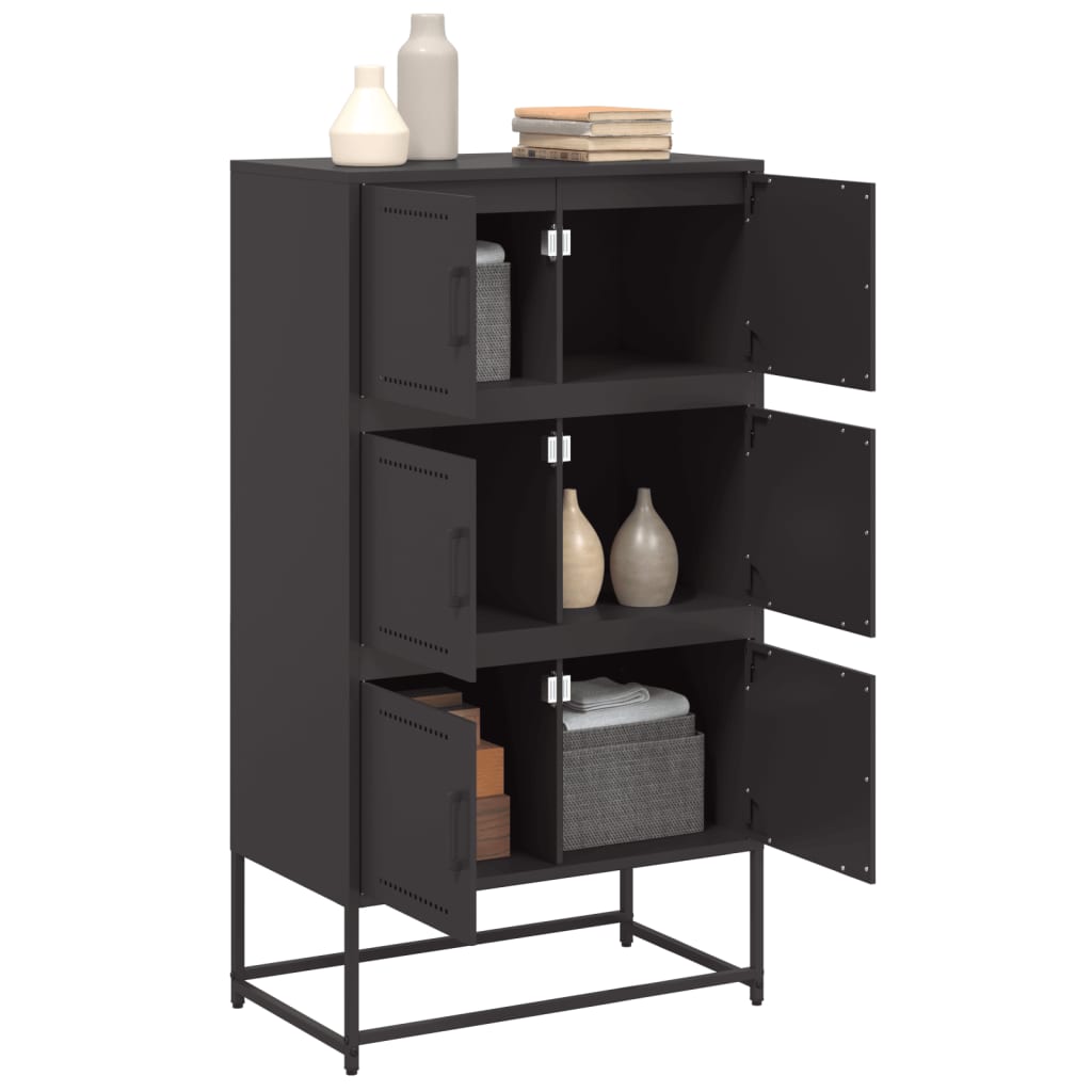 Black sideboard 68.5x38.5x123.5 cm steel