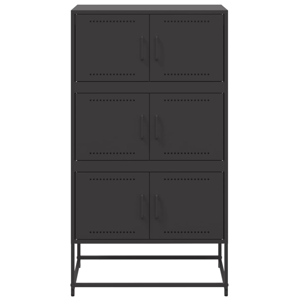 Buffet noir 68,5x38,5x123,5 cm acier