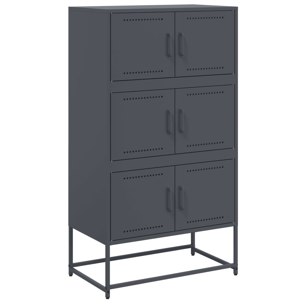 Buffet anthracite 68,5x38,5x123,5 cm acier