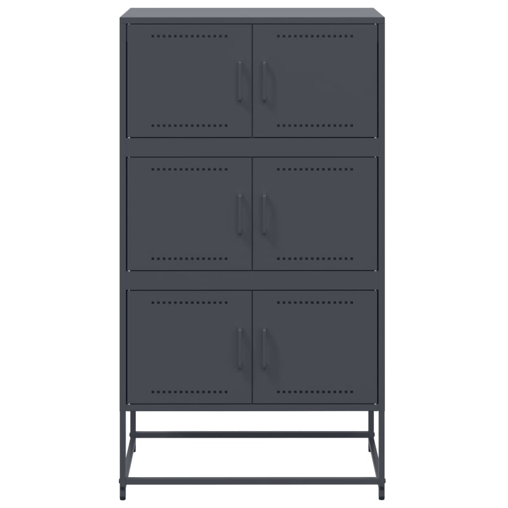 Buffet anthracite 68,5x38,5x123,5 cm acier